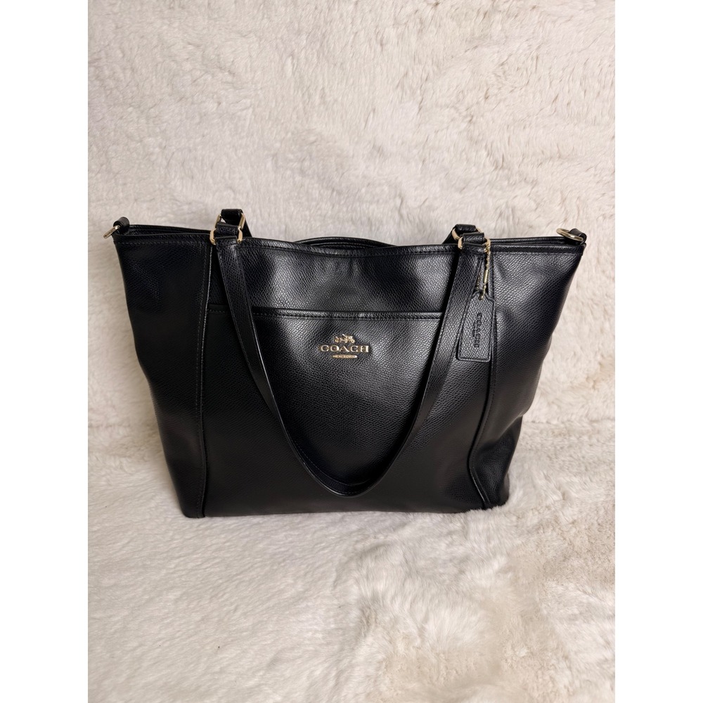 Coach Ava Tote Black Crossgrain Leatherβ Shoulder Bag Gold Hardware F34497